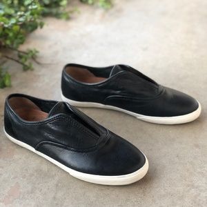 Frye Maya CVO Black Leather Slip On Sneakers